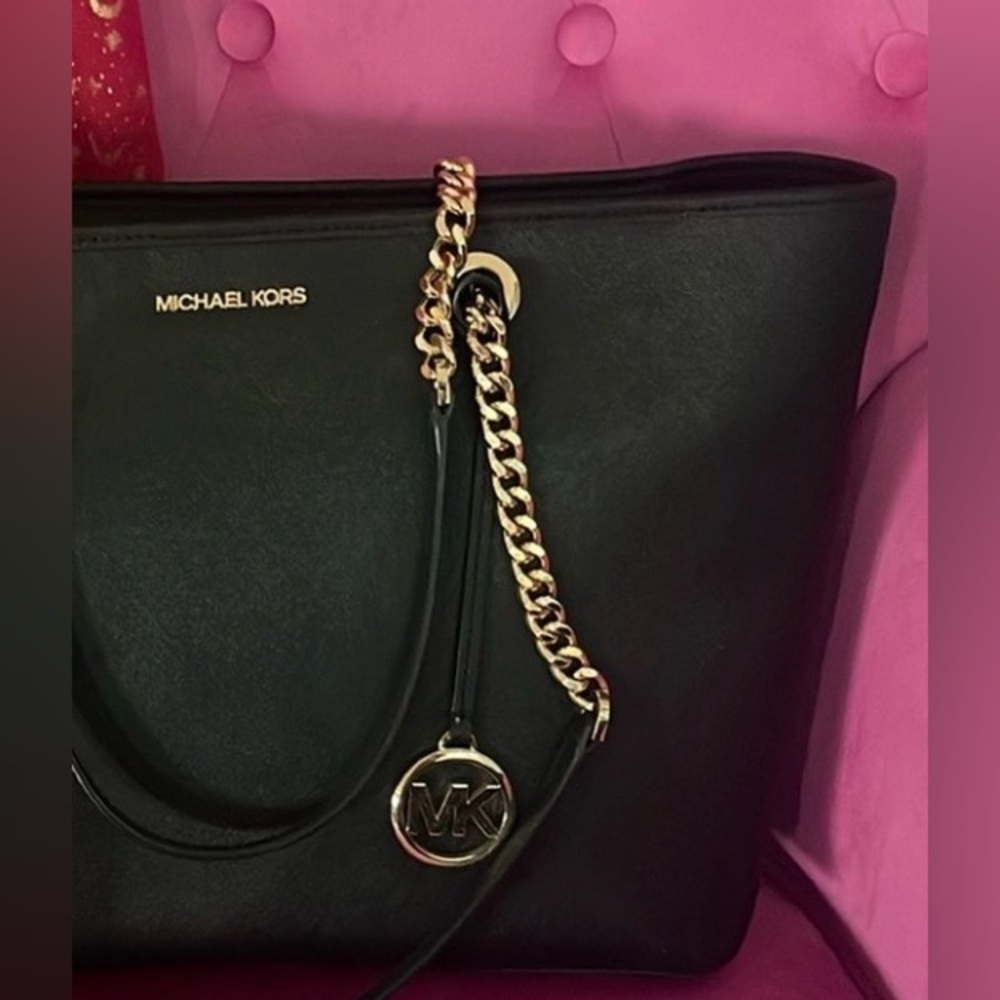 Michael Kors Black Handbag with Chain Shoulder Strap